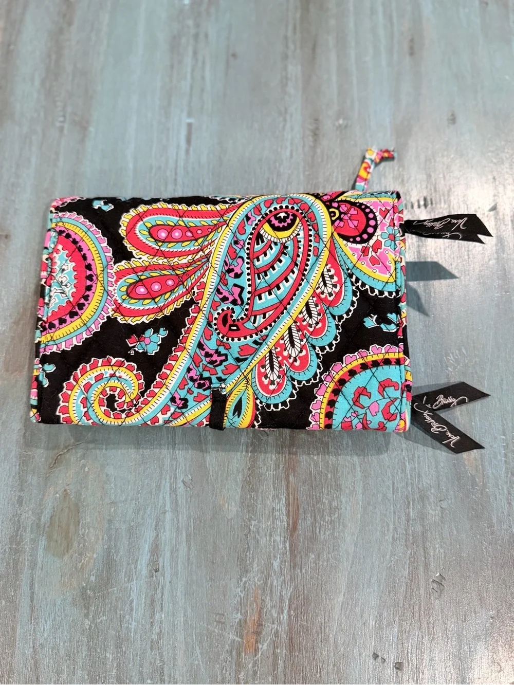 Vera Bradley Travel Jewelry Organizer Roll Colorful Paisley